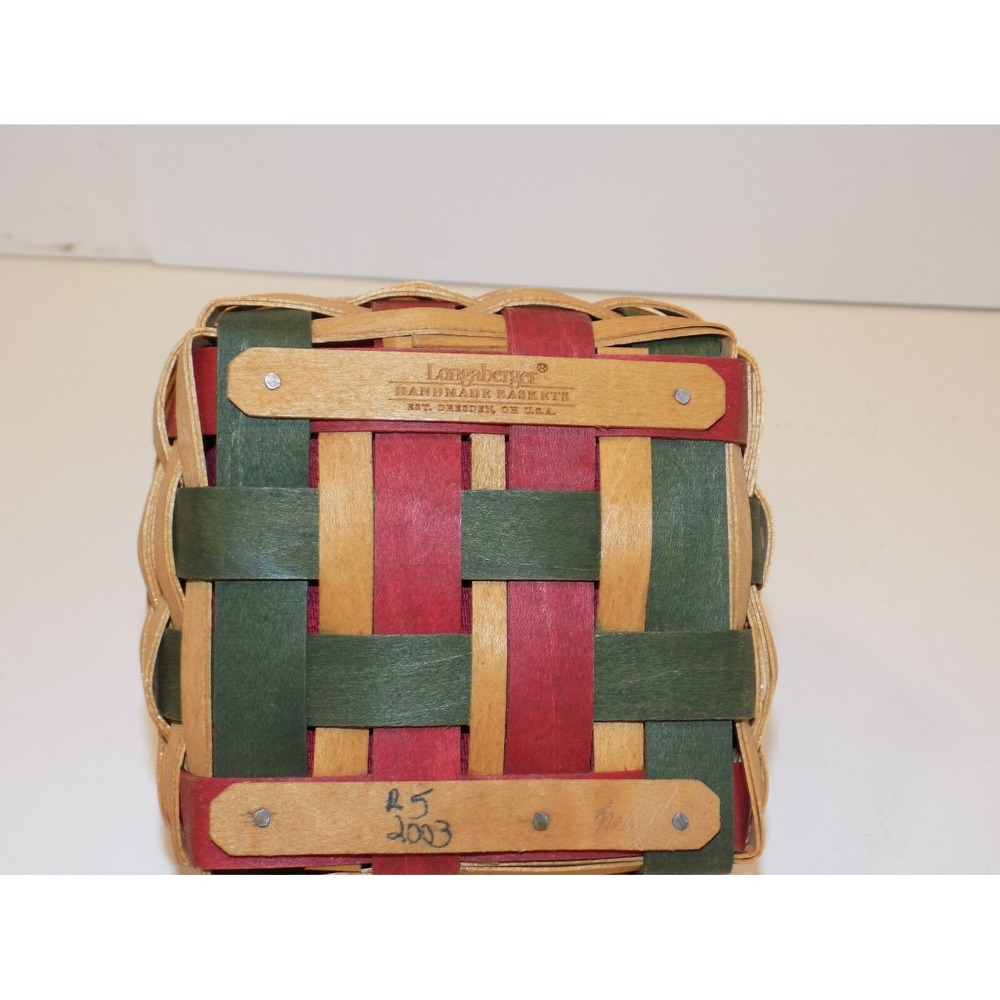 Small Holiday Helper Basket w/ Paprika Liner & Protector 2003 Longaberger - Picture 6 of 16